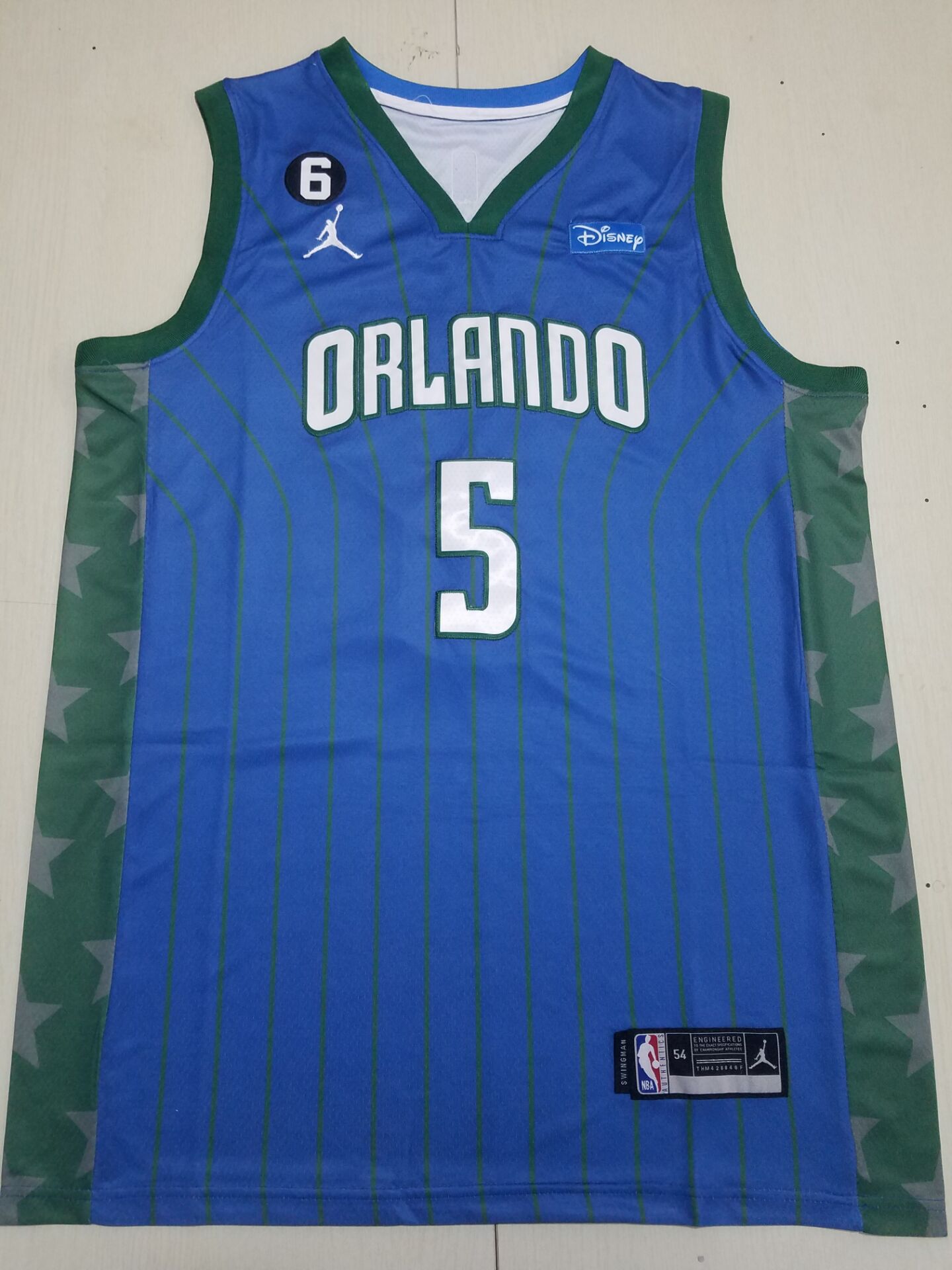 Men Orlando Magic #5 Banchero Blue Stripe Declaratory Edition 2022 NBA Jersey->orlando magic->NBA Jersey